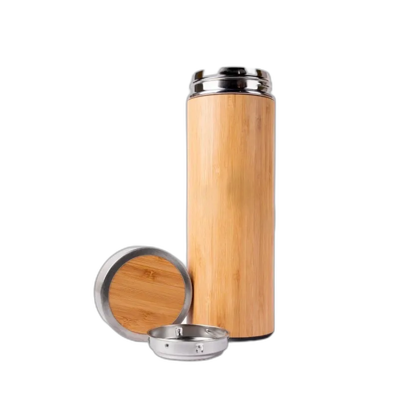Bamboo Thermal Bottle | Hot & Cold Tea Infuser