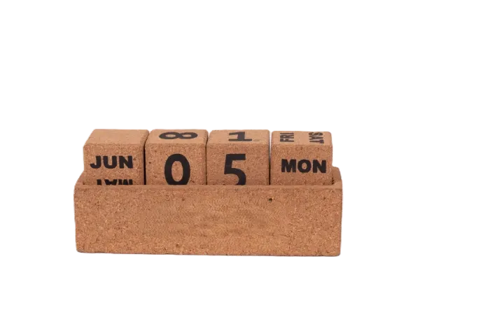 Cork Perpetual Calendar | Reusable Desk Calendar